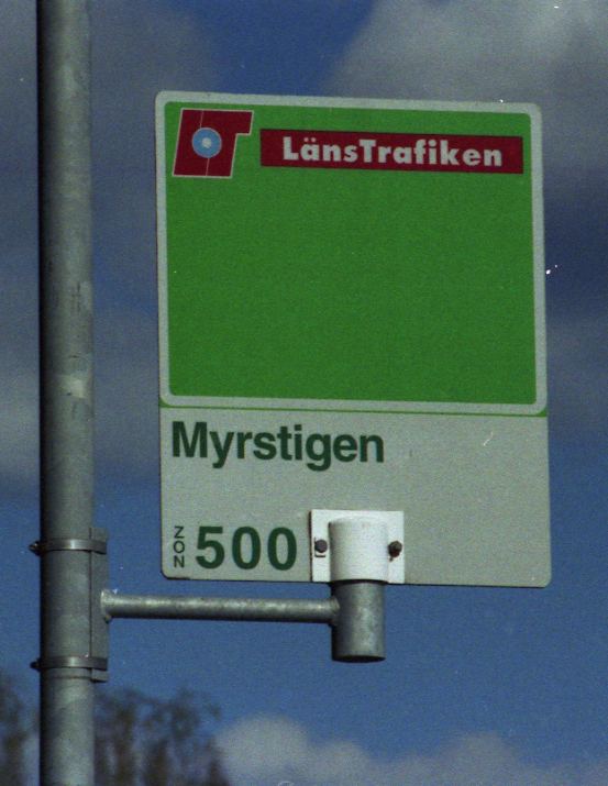 Bus pole, Myrstigen in Bryngelstorp.